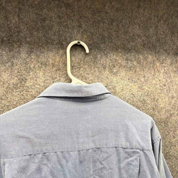 Bugatchi Uomo Shirt Mens Large Blue Lyocell Cotton Button Up Casual Long Sleeve - Picture 3 of 9